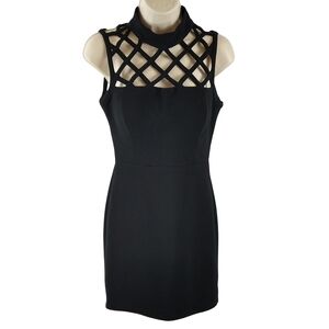 Lily Rose Black Lattice Neck Mini Dress
